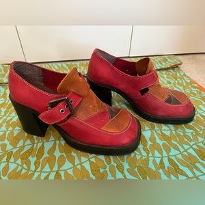 Hype brand 70s style shoes. Only worn once. Patchwork leather. Super cute!